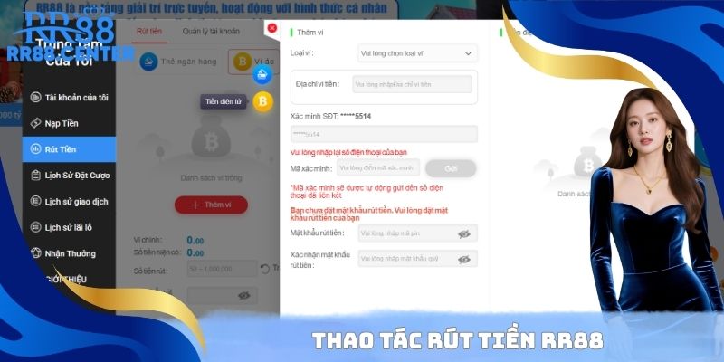 Thao tác rút tiền RR88